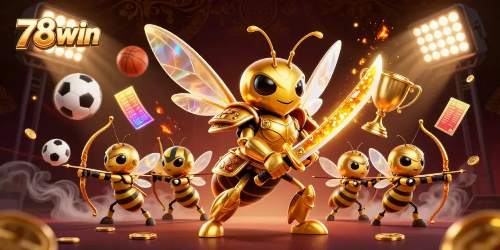 Engage in thrilling moments at 78win with a dynamic 3D casino scene showcasing epic sports betting elements.