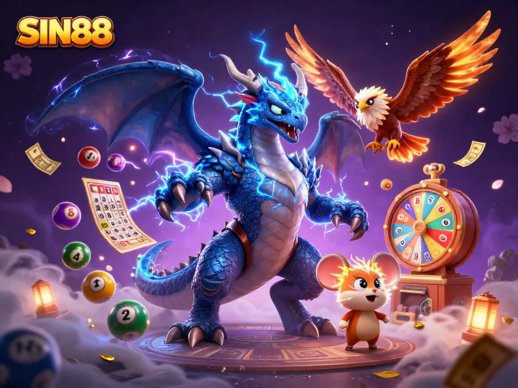 SIN88 showcases exciting gameplay with dynamic lottery elements and engaging characters.