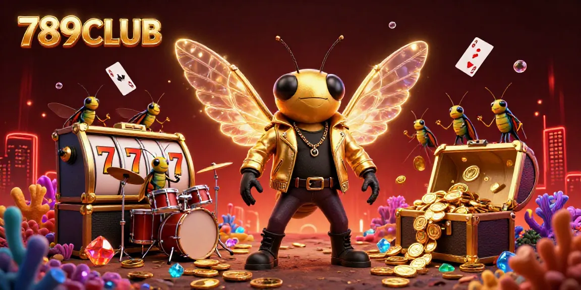 Experience the excitement at 789CLUB with a vibrant 3D casino illustration featuring dynamic characters and captivating game elements.
