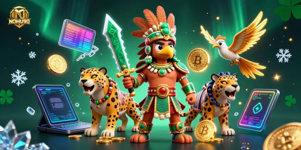 Experience the thrill of NOHU90 with Aztec-themed gaming elements and vibrant visuals.