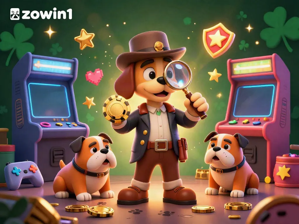 Uncover casino treasures with zowin1 as the detective dog investigates golden poker chip clues.