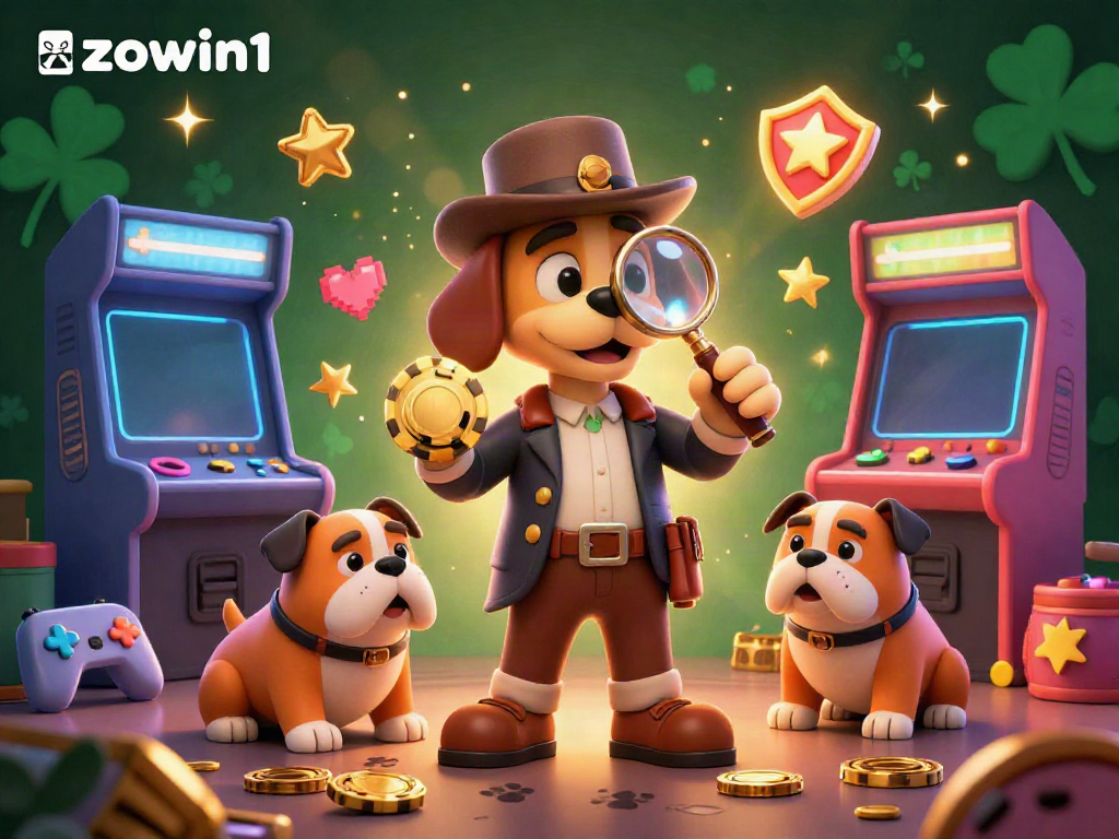 Uncover casino treasures with zowin1 as the detective dog investigates golden poker chip clues.