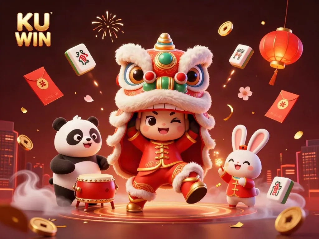 Join the festive spirit at KU WIN with a vibrant lion dance and exciting casino elements!