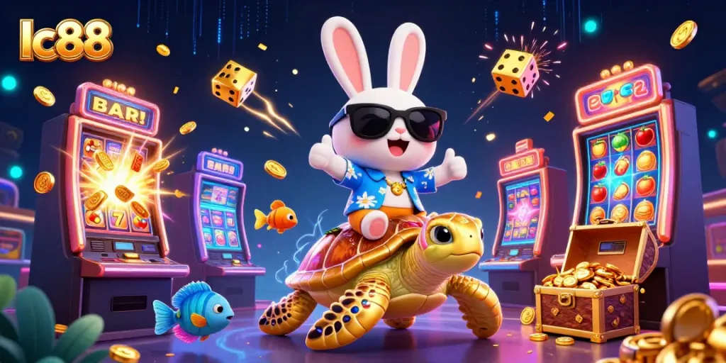 Spin the jackpot reels at lc88 with a vibrant scene of luck and fortune!