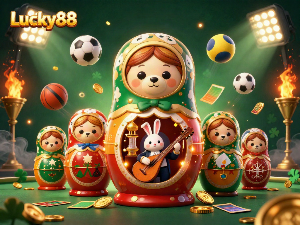 Engage with Lucky88 while enjoying dynamic gameplay with a rich 3D casino scene filled with characters and gaming elements.