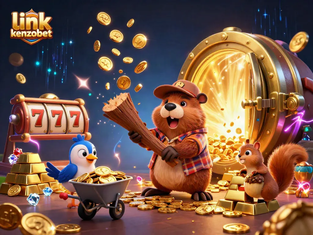 Win big with link kenzobet as the cartoon beaver chops coins raining down like jackpots!