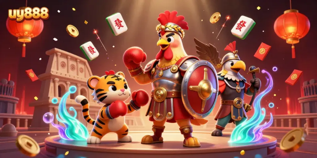 Experience the thrill of uy888 with vibrant casino-themed visuals featuring character action in a dynamic scene.