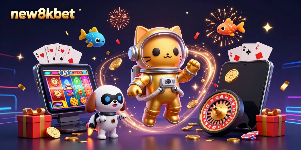 Experience thrilling wins with new8xbet casino in a vibrant space-themed illustration.