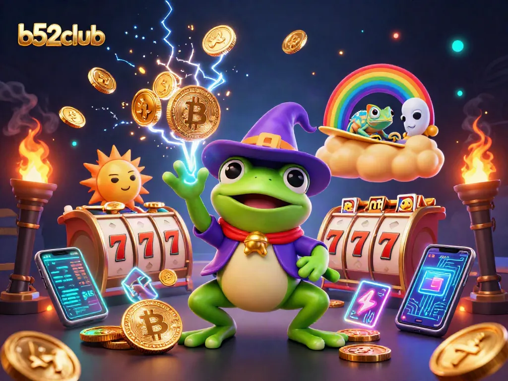 Win big at b52club with vibrant 3D characters amidst joyful casino elements.