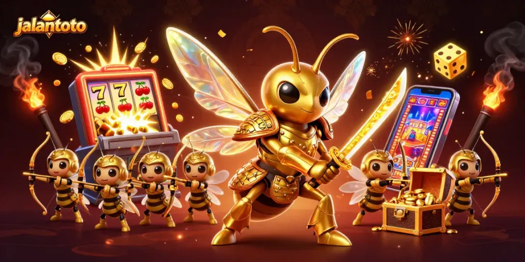 Winning big with jalantoto as samurai hornet and bee archers celebrate at a dynamic casino.