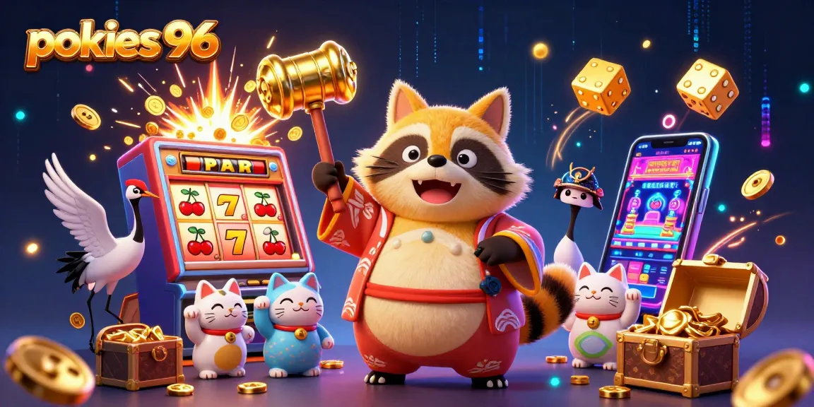 Experience the excitement of pokies996 with colorful characters, vibrant slot machines, and jackpots!