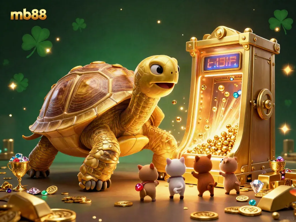 Bounce tiny golden balls in the mb88 pinball tortoise machine as excited animals await their turn.