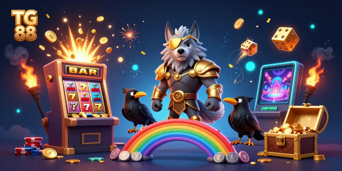 Experience the vibrant and dynamic gaming world of TG 88 through explosive jackpots, casino chips, and iconic symbols.