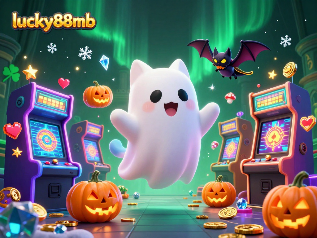 Engage in thrilling gameplay at lucky88mb, featuring a friendly ghost cat in a haunted casino.