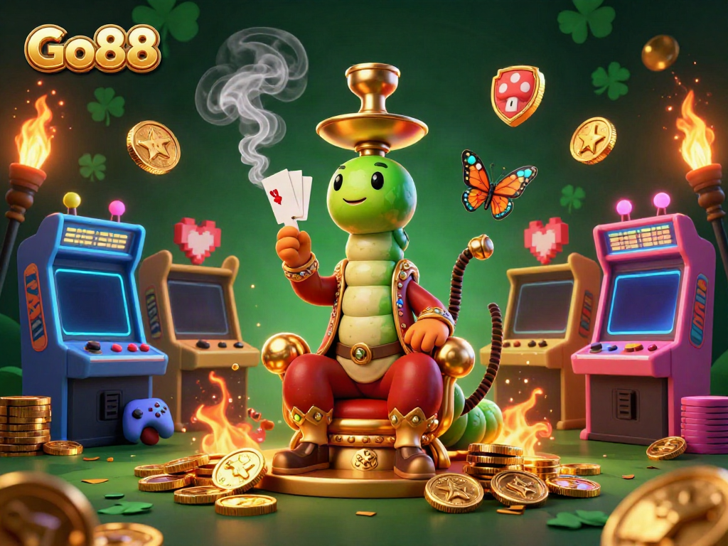 Experience Go88 with a vibrant 3D casino illustration showcasing gaming excitement.