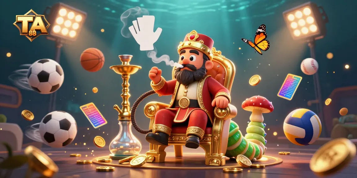 Experience the thrill of TA 88 with a vibrant casino scene bursting with energy and gambling elements.